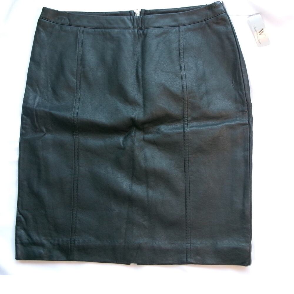 Worthington Black Genuine Leather Pencil Skirt Women’s 6P Petite NWT